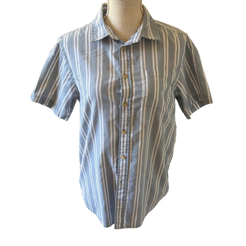 Wrangler Short Sleeve Button-Down Down Striped Shirt Boys Size 18